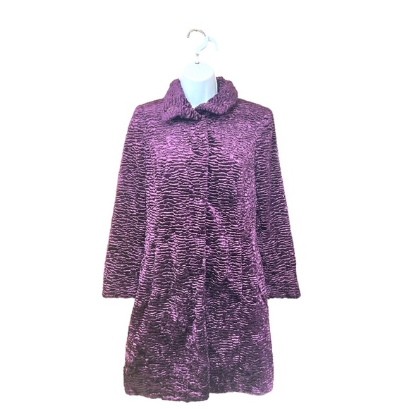 SzXSP White House  Black Market Persian Coat in Plum - Picture 3 of 7